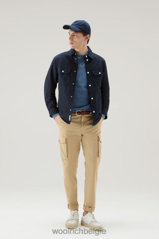 cruiser-overshirt van licht eco-ramar Woolrich Heren 8TTN0786 Melton blauw kleding