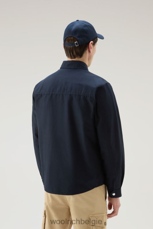 cruiser-overshirt van licht eco-ramar Woolrich Heren 8TTN0786 Melton blauw kleding