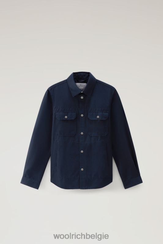 cruiser-overshirt van licht eco-ramar Woolrich Heren 8TTN0786 Melton blauw kleding