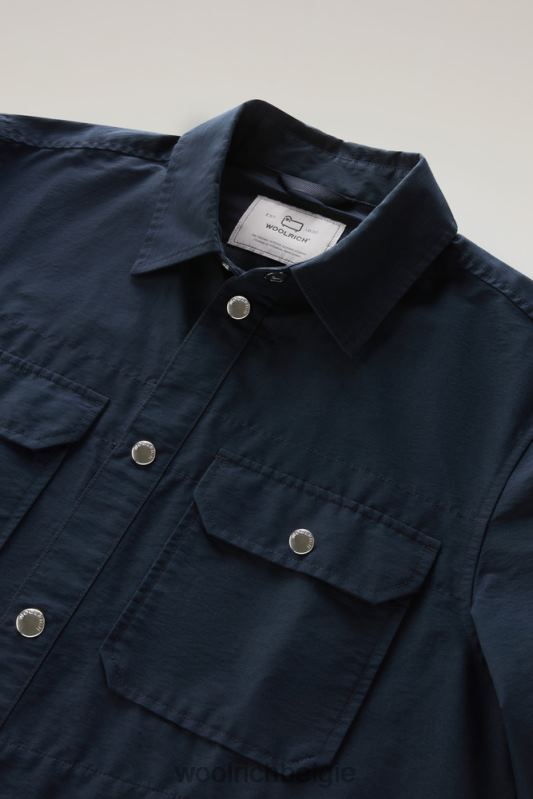 cruiser-overshirt van licht eco-ramar Woolrich Heren 8TTN0786 Melton blauw kleding