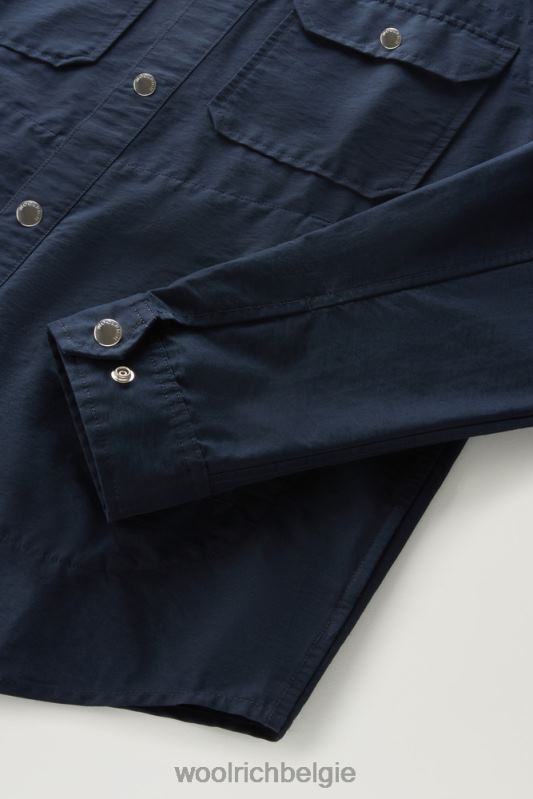 cruiser-overshirt van licht eco-ramar Woolrich Heren 8TTN0786 Melton blauw kleding