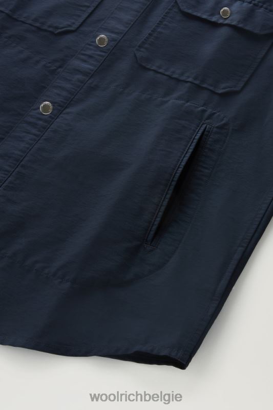 cruiser-overshirt van licht eco-ramar Woolrich Heren 8TTN0786 Melton blauw kleding