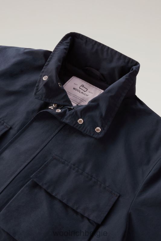 cruiser veldjack van licht eco ramar met opvouwbare capuchon Woolrich Heren 8TTN0558 Melton blauw kleding