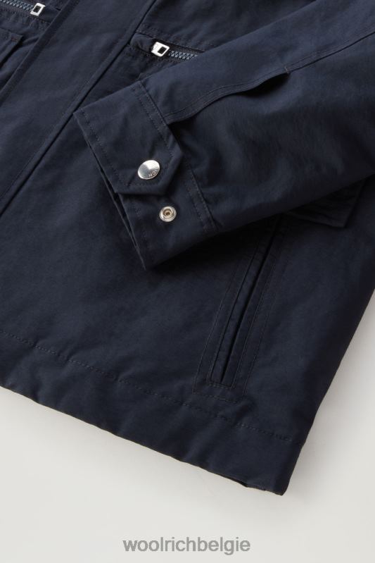 cruiser veldjack van licht eco ramar met opvouwbare capuchon Woolrich Heren 8TTN0558 Melton blauw kleding