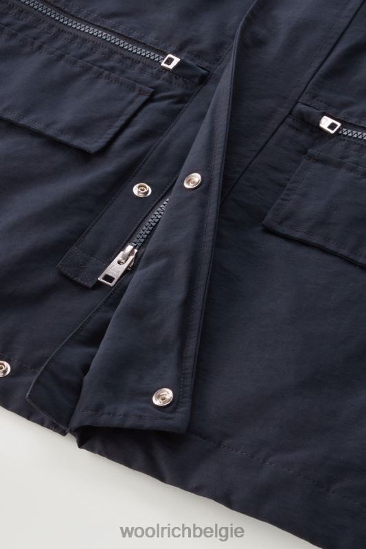 cruiser veldjack van licht eco ramar met opvouwbare capuchon Woolrich Heren 8TTN0558 Melton blauw kleding