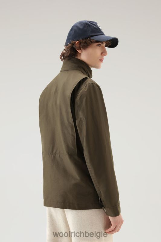 cruiser veldjack van licht eco ramar met opvouwbare capuchon Woolrich Heren 8TTN0568 donkergroen kleding