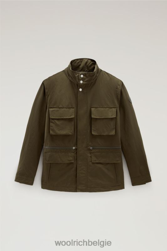 cruiser veldjack van licht eco ramar met opvouwbare capuchon Woolrich Heren 8TTN0568 donkergroen kleding