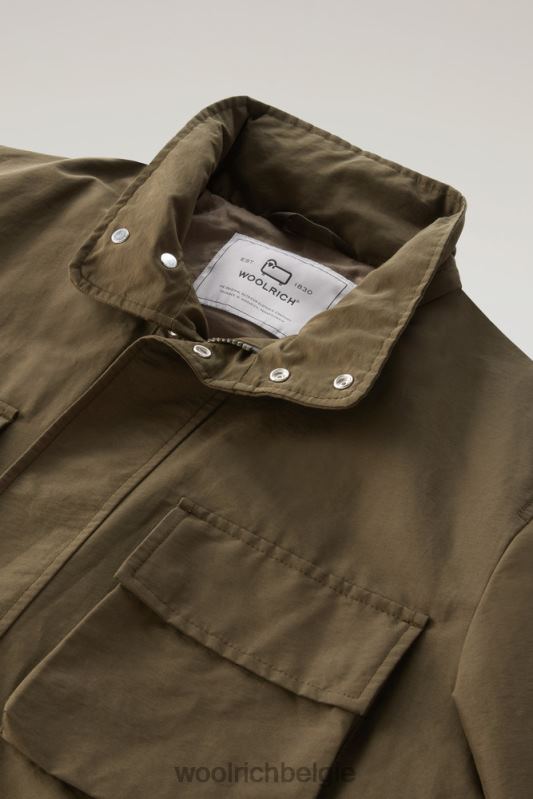 cruiser veldjack van licht eco ramar met opvouwbare capuchon Woolrich Heren 8TTN0568 donkergroen kleding