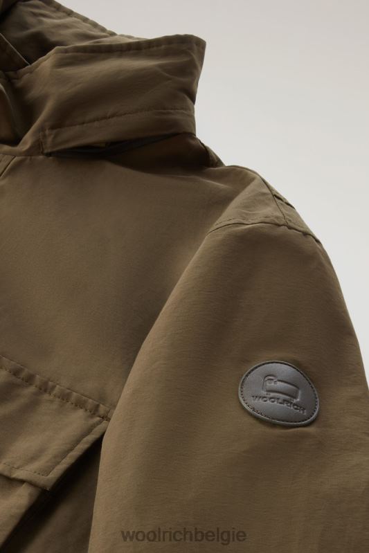 cruiser veldjack van licht eco ramar met opvouwbare capuchon Woolrich Heren 8TTN0568 donkergroen kleding