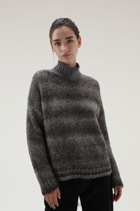degrade coltrui van alpacawol en katoenmix Woolrich vrouwen 8TTN0266 houtskool melange kleding