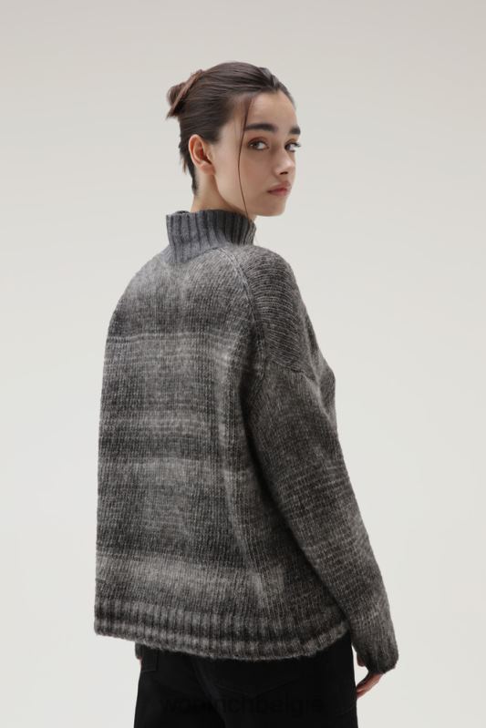 degrade coltrui van alpacawol en katoenmix Woolrich vrouwen 8TTN0266 houtskool melange kleding