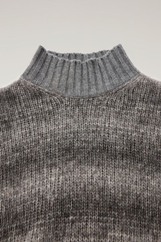 degrade coltrui van alpacawol en katoenmix Woolrich vrouwen 8TTN0266 houtskool melange kleding
