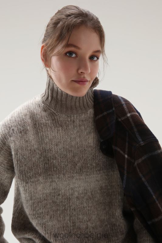 degrade coltrui van alpacawol en katoenmix Woolrich vrouwen 8TTN0274 goud kaki kleding