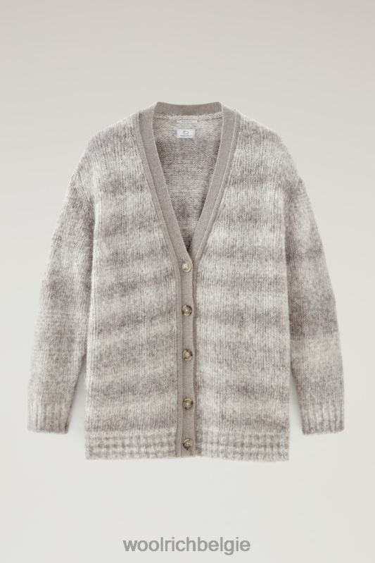 degrade vest van alpacawol en katoenmix Woolrich vrouwen 8TTN0227 goud kaki kleding