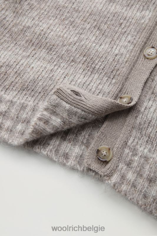 degrade vest van alpacawol en katoenmix Woolrich vrouwen 8TTN0227 goud kaki kleding