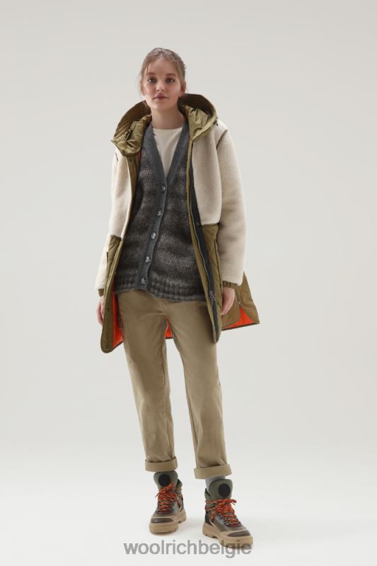 degrade vest van alpacawol en katoenmix Woolrich vrouwen 8TTN0231 houtskool melange kleding