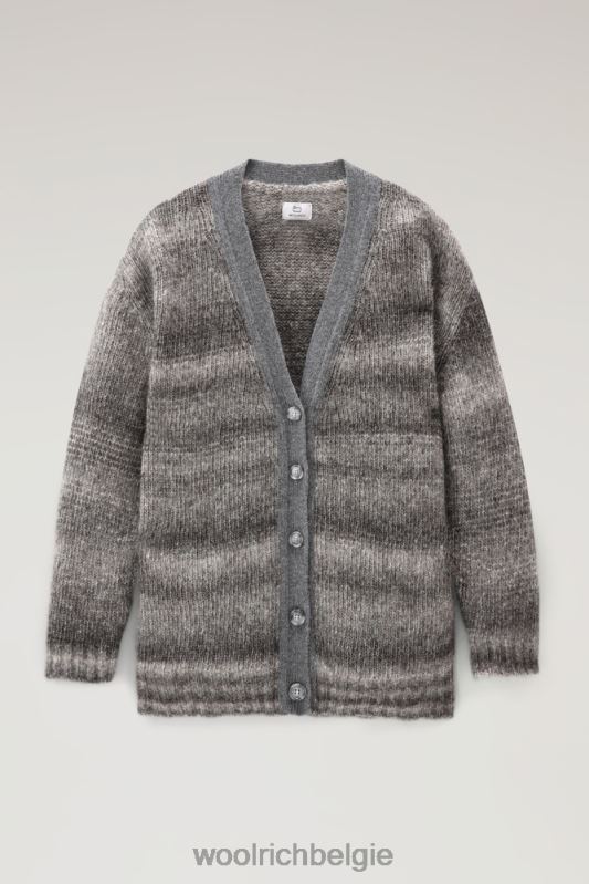 degrade vest van alpacawol en katoenmix Woolrich vrouwen 8TTN0231 houtskool melange kleding