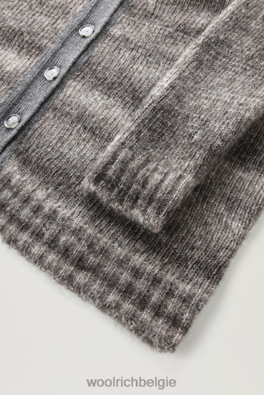 degrade vest van alpacawol en katoenmix Woolrich vrouwen 8TTN0231 houtskool melange kleding