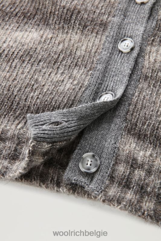 degrade vest van alpacawol en katoenmix Woolrich vrouwen 8TTN0231 houtskool melange kleding
