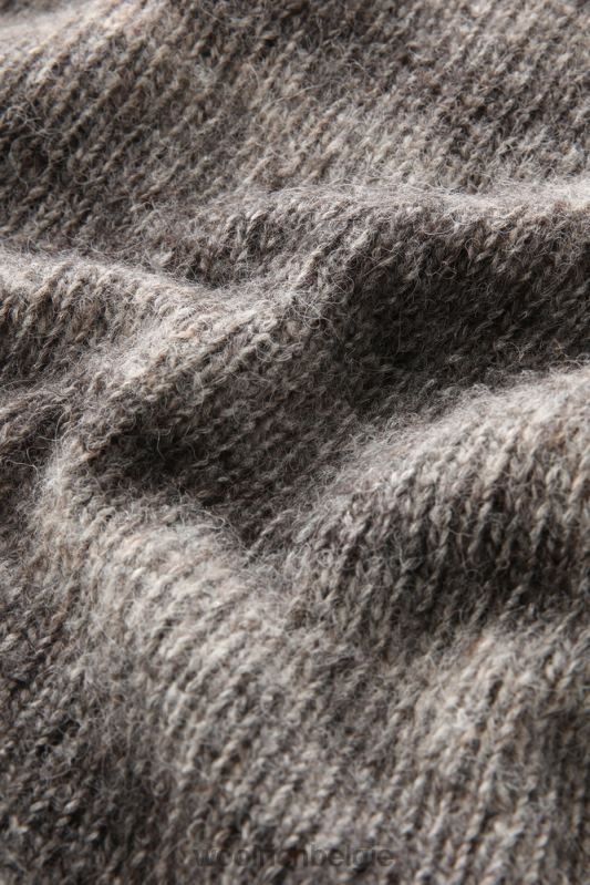 degrade vest van alpacawol en katoenmix Woolrich vrouwen 8TTN0231 houtskool melange kleding