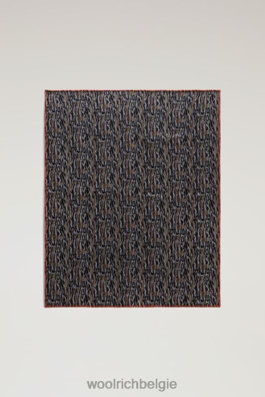 deken van een wolmix met een jacquardpatroon van schaduwbast ten dienste van de mensen Woolrich unisex 8TTN0278 schaduw schors camou accessoires