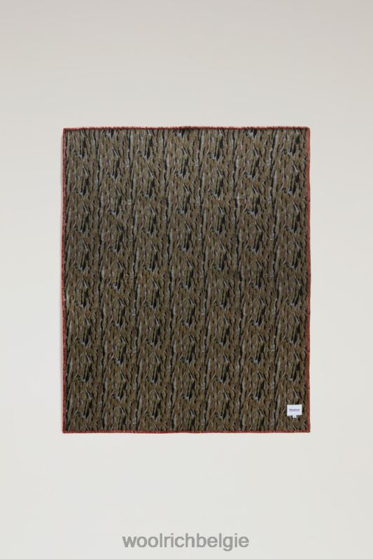 deken van een wolmix met een jacquardpatroon van schaduwbast ten dienste van de mensen Woolrich unisex 8TTN0278 schaduw schors camou accessoires