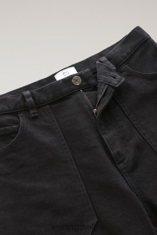 denimbroek van katoen Woolrich vrouwen 8TTN0249 zwart kleding