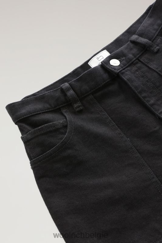 denimbroek van katoen Woolrich vrouwen 8TTN0249 zwart kleding