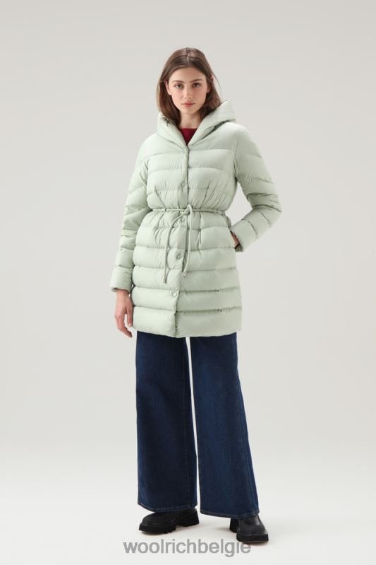 ellis lang donsjack van microvezel Woolrich vrouwen 8TTN0303 woestijn salie kleding