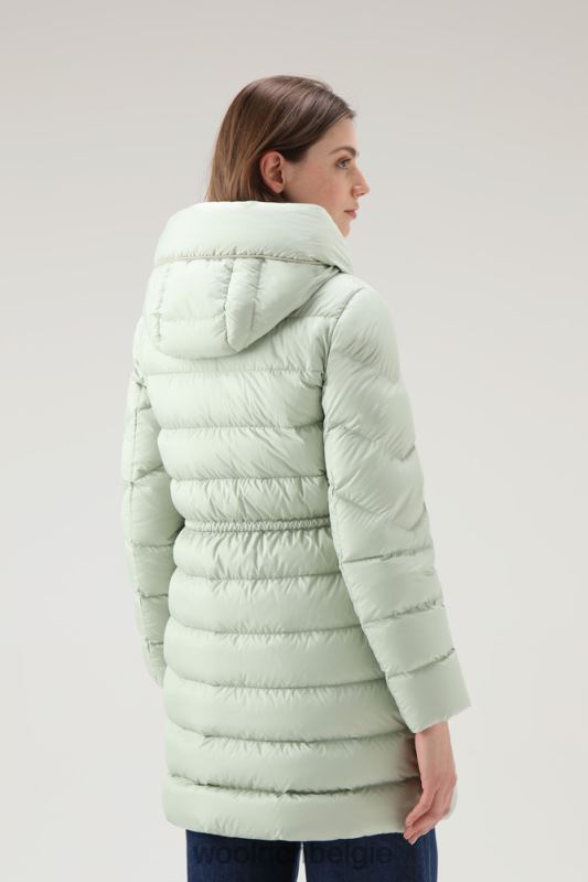 ellis lang donsjack van microvezel Woolrich vrouwen 8TTN0303 woestijn salie kleding