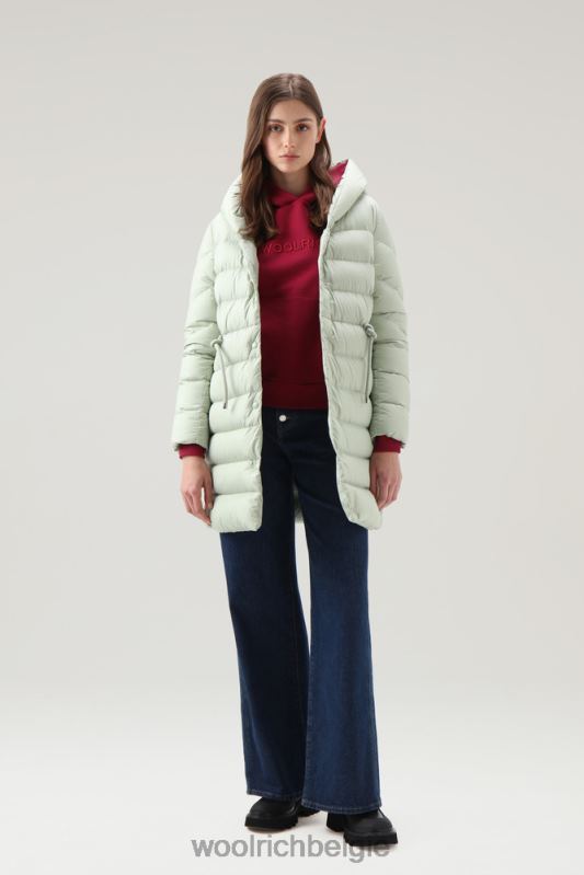 ellis lang donsjack van microvezel Woolrich vrouwen 8TTN0303 woestijn salie kleding