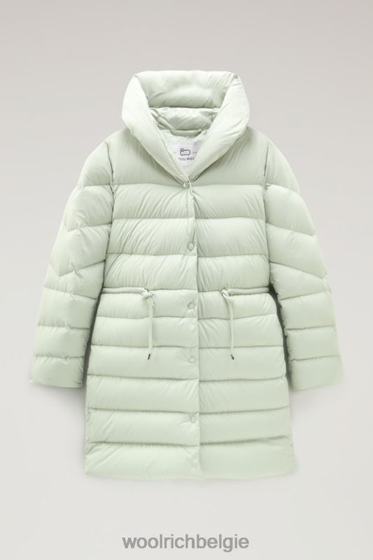 ellis lang donsjack van microvezel Woolrich vrouwen 8TTN0303 woestijn salie kleding