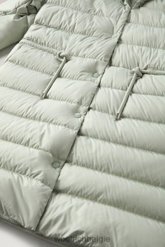 ellis lang donsjack van microvezel Woolrich vrouwen 8TTN0303 woestijn salie kleding