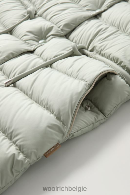 ellis lang donsjack van microvezel Woolrich vrouwen 8TTN0303 woestijn salie kleding