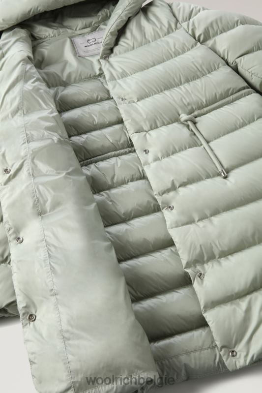 ellis lang donsjack van microvezel Woolrich vrouwen 8TTN0303 woestijn salie kleding