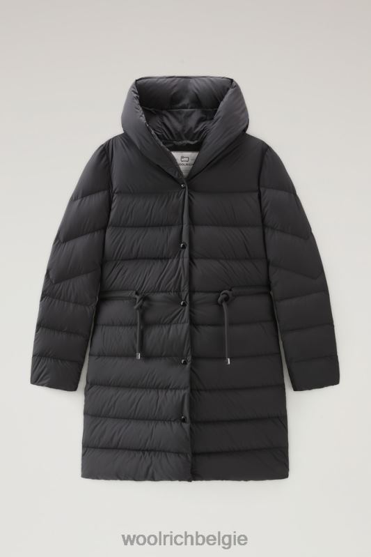 ellis lang donsjack van microvezel Woolrich vrouwen 8TTN0304 zwart kleding