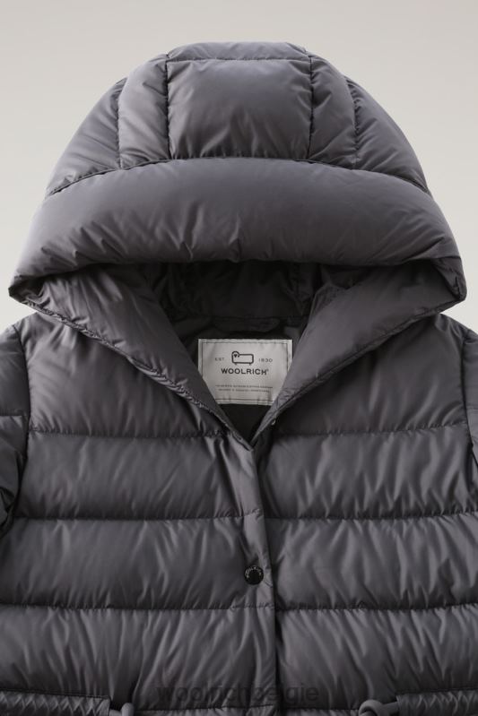 ellis lang donsjack van microvezel Woolrich vrouwen 8TTN0304 zwart kleding