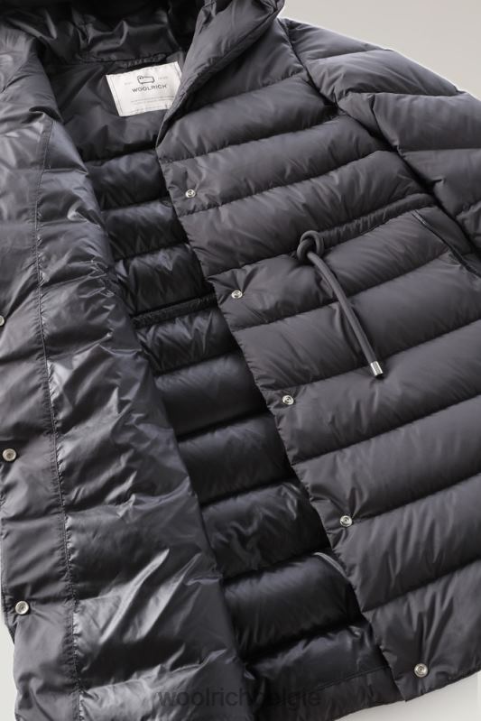 ellis lang donsjack van microvezel Woolrich vrouwen 8TTN0304 zwart kleding