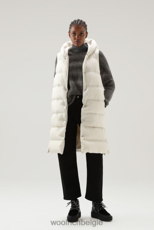 ellis lang microvezelvest Woolrich vrouwen 8TTN0317 melkachtige crème kleding