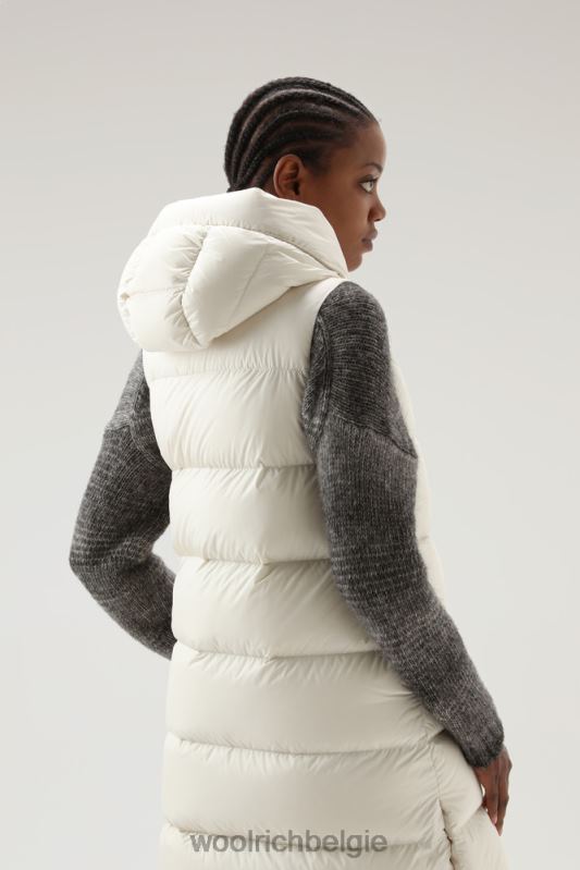 ellis lang microvezelvest Woolrich vrouwen 8TTN0317 melkachtige crème kleding