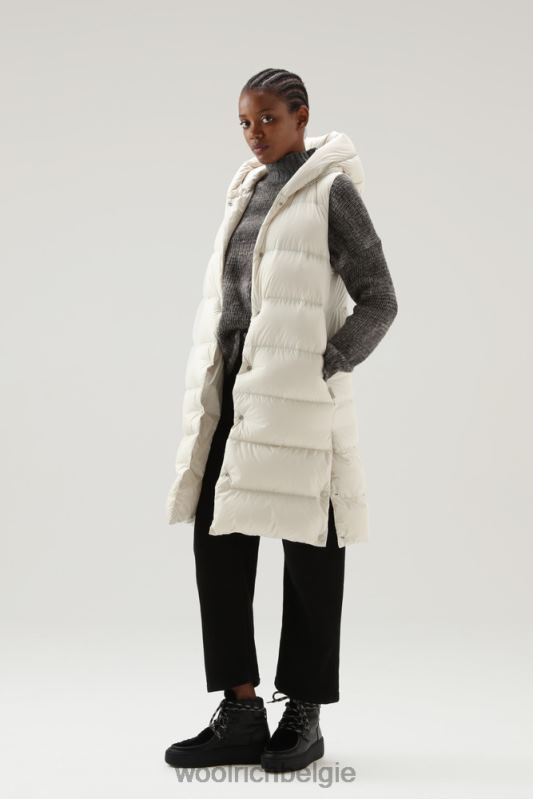 ellis lang microvezelvest Woolrich vrouwen 8TTN0317 melkachtige crème kleding