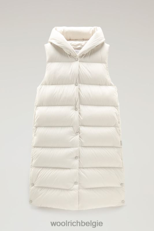 ellis lang microvezelvest Woolrich vrouwen 8TTN0317 melkachtige crème kleding