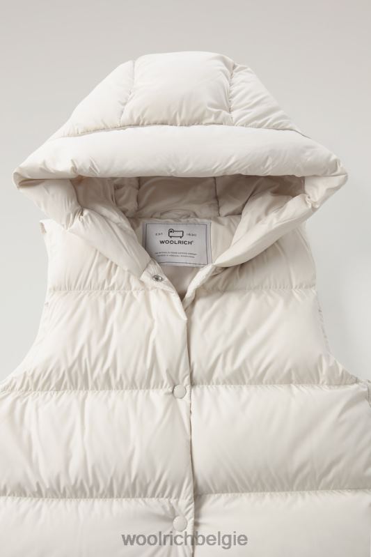ellis lang microvezelvest Woolrich vrouwen 8TTN0317 melkachtige crème kleding