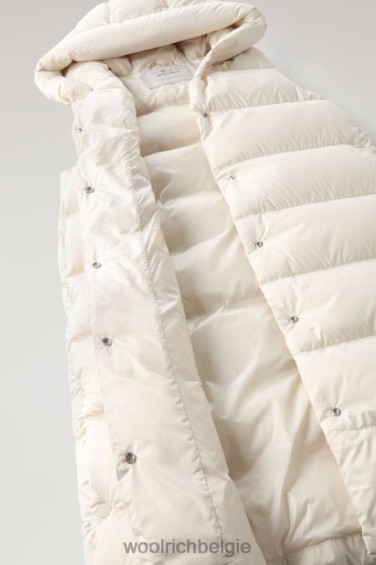 ellis lang microvezelvest Woolrich vrouwen 8TTN0317 melkachtige crème kleding