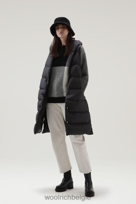 ellis lang microvezelvest Woolrich vrouwen 8TTN0321 zwart kleding