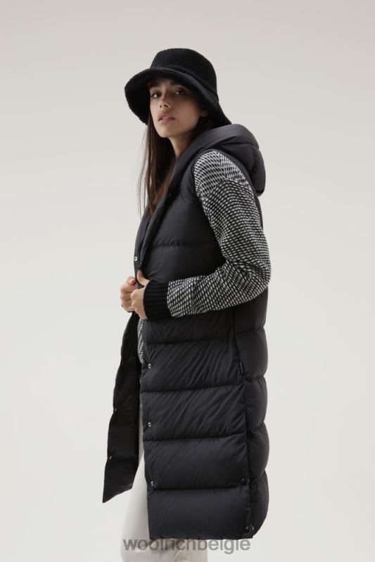 ellis lang microvezelvest Woolrich vrouwen 8TTN0321 zwart kleding