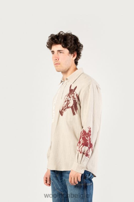 flanellen overhemd met westernprint-een dezer dagen Woolrich Heren 8TTN0538 zand kleding