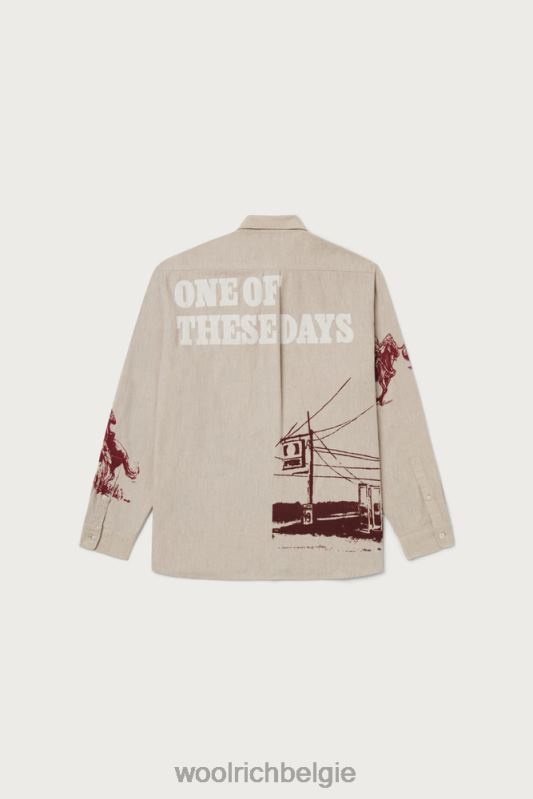 flanellen overhemd met westernprint-een dezer dagen Woolrich Heren 8TTN0538 zand kleding