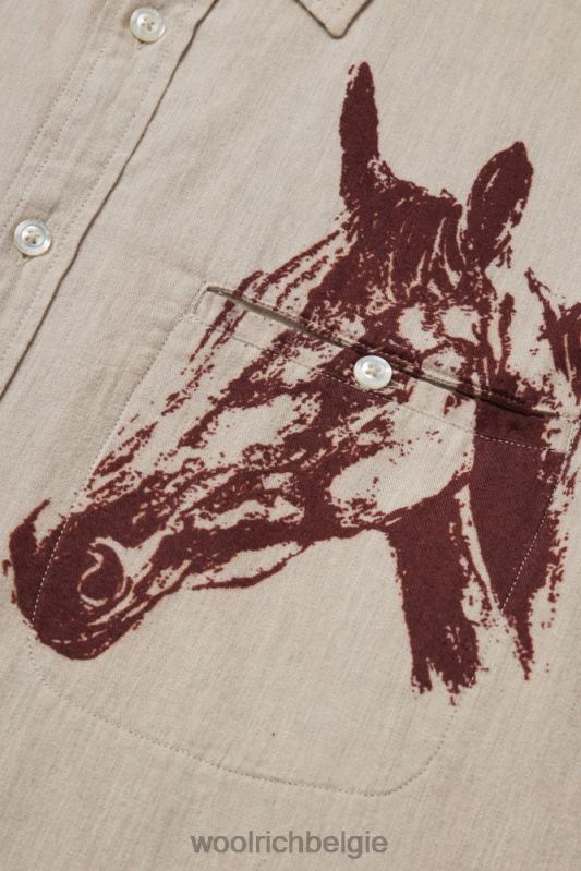 flanellen overhemd met westernprint-een dezer dagen Woolrich Heren 8TTN0538 zand kleding