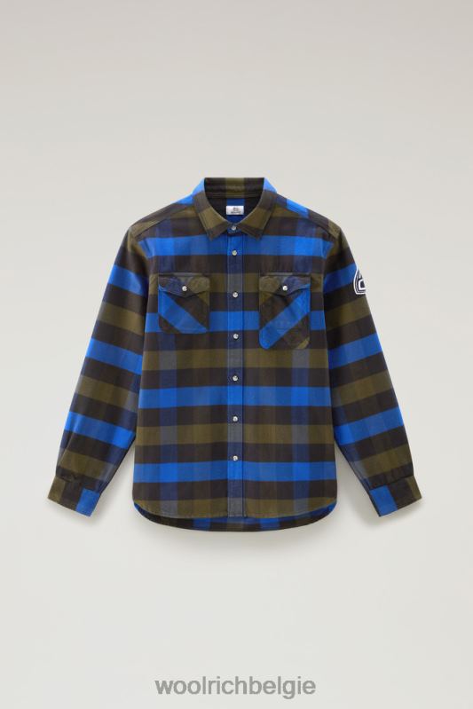 flanellen overhemd van Trails Woolrich Heren 8TTN0392 blauwe buffel kleding